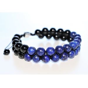 ❌Sold Out❌ Shamballa Lapis Lazuli and Onyx Gemstone Bracelet